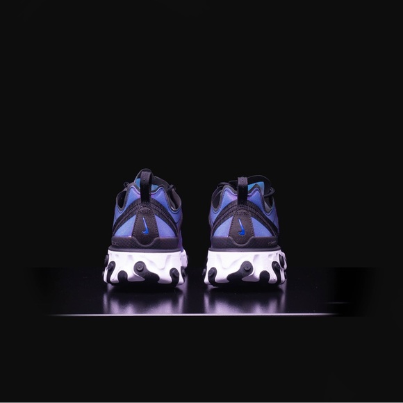 NIKE Sneaker Women CD6964-001 REACT ELEMENT 55 PRM BLACK/LASER FUCHSIA, 8.5 - Picture 8 of 10